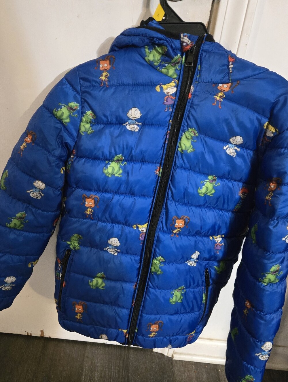 Nickelodeon Rugrats  Blue Puffer Jacket with Character Print Sz 14 Pre- Owed